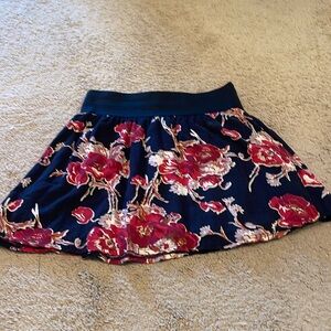 Black and red floral skirt